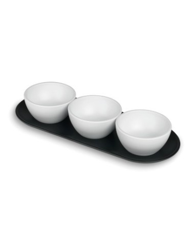 Bandeja 3 bowls Black de Lacor